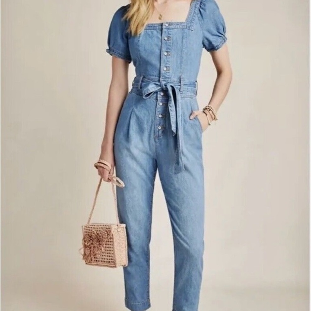 Pilcro and the Letterpress Blue Denim Overalls
